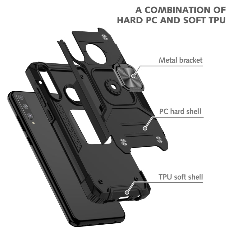 For Huawei Y7P Magnetic Armor Shockproof Phone Case with Metal Ring Holder