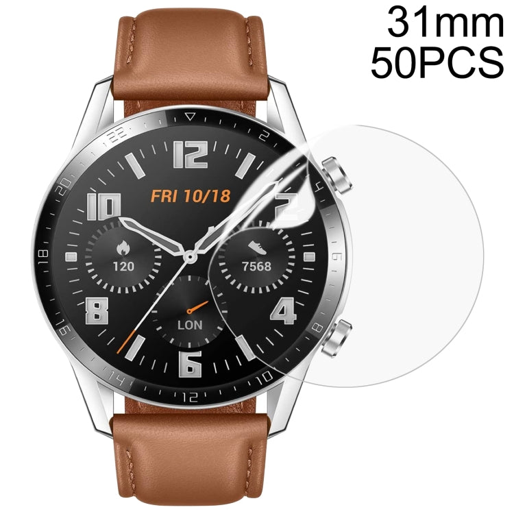 D31mm 50 PCS TPU Round HD Soft Hydrogel Film Watch Screen Protector