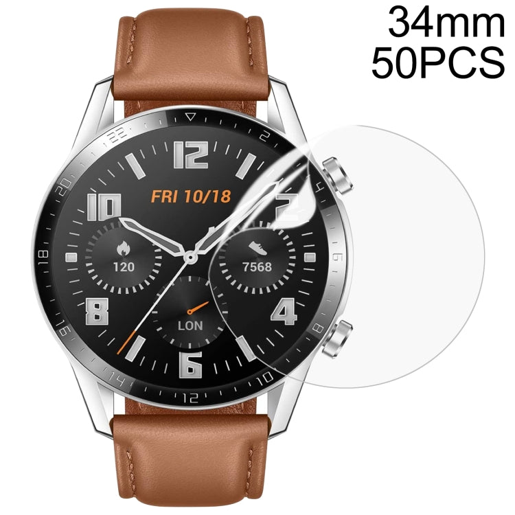 D34mm 50 PCS TPU Round HD Soft Hydrogel Film Watch Screen Protector