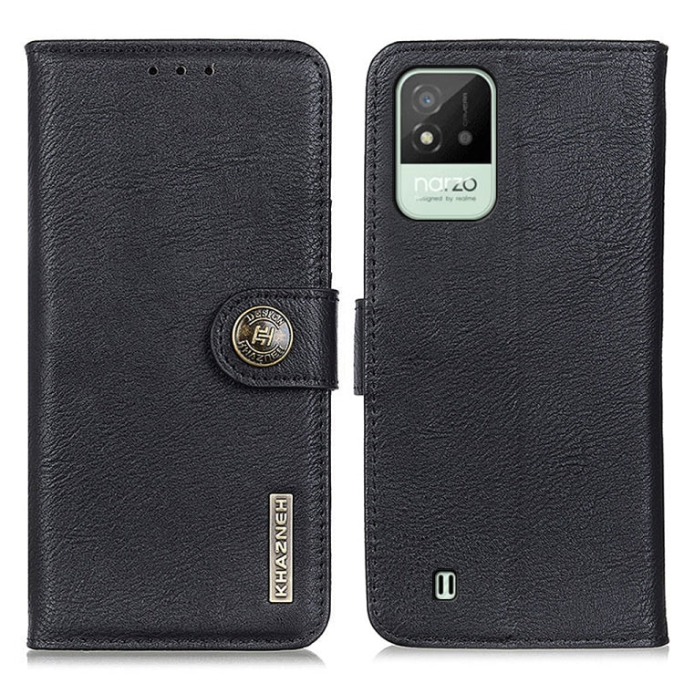 For OPPO Realme Narzo 50i KHAZNEH Cowhide Texture Horizontal Flip Leather Phone Case