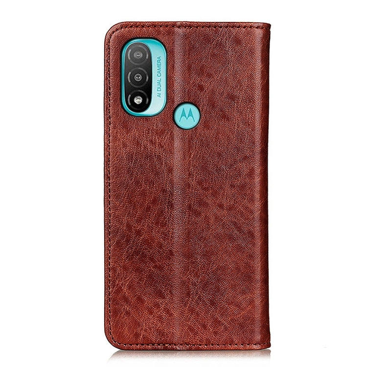 For Motorola Moto E40/E20/E30/Lenovo K14 Plus Magnetic Crazy Horse Texture Horizontal Flip Leather Phone Case