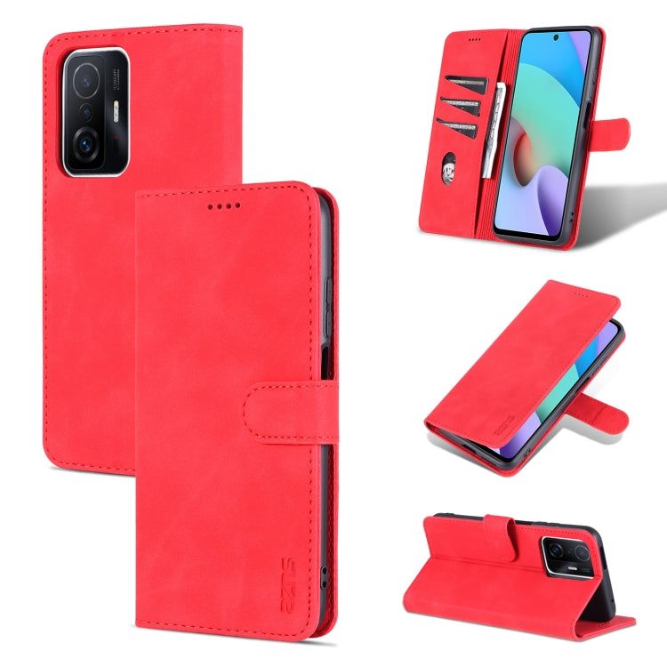 For Xiaomi Mi 11T / 11T Pro AZNS Skin Feel Calf Texture Horizontal Flip Phone Leather Case