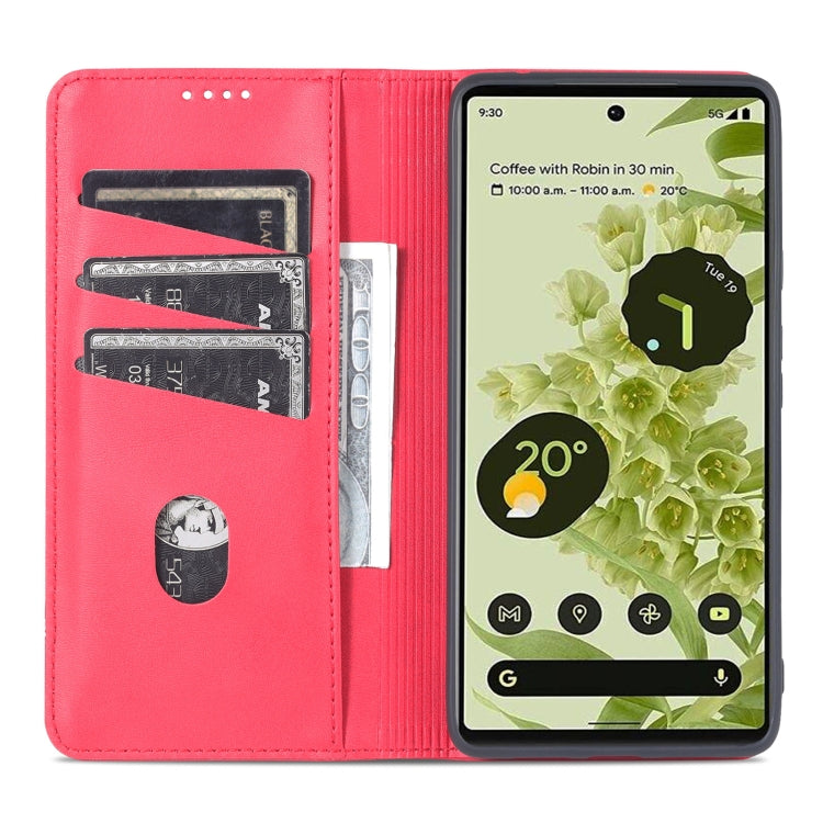 For Google Pixel 6 AZNS Magnetic Calf Texture Horizontal Flip Phone Leather Case