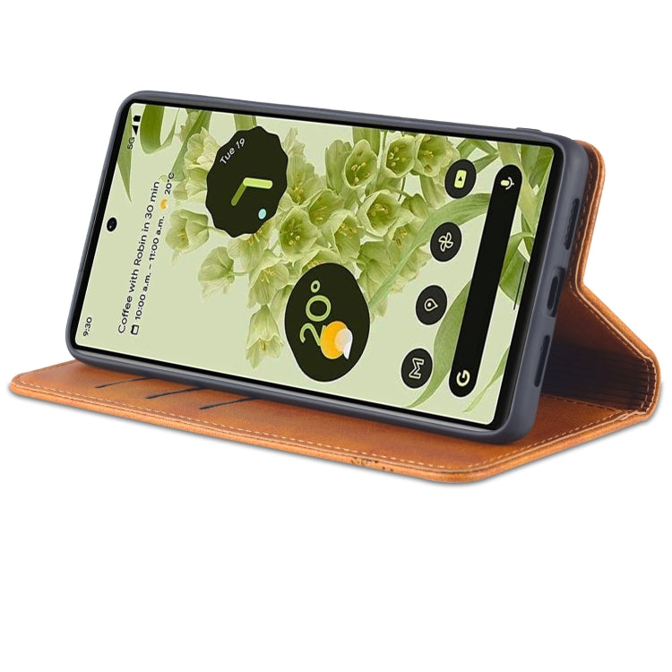 For Google Pixel 6 AZNS Magnetic Calf Texture Horizontal Flip Phone Leather Case