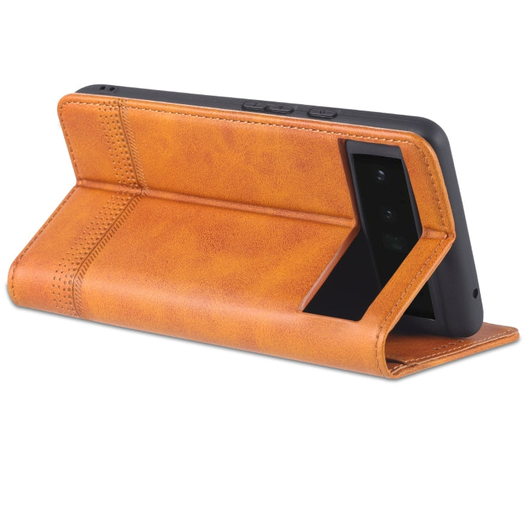 For Google Pixel 6 AZNS Magnetic Calf Texture Horizontal Flip Phone Leather Case