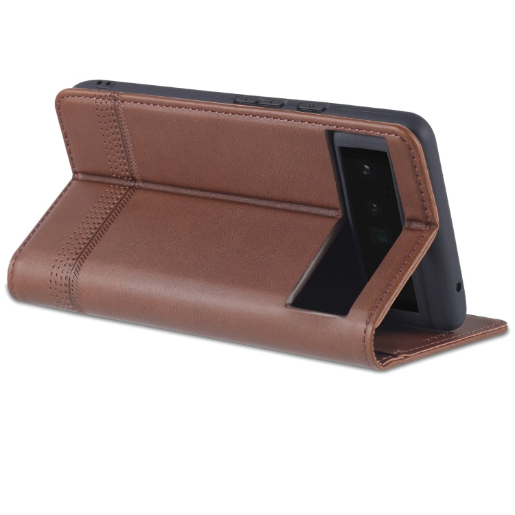 For Google Pixel 6 AZNS Magnetic Calf Texture Horizontal Flip Phone Leather Case