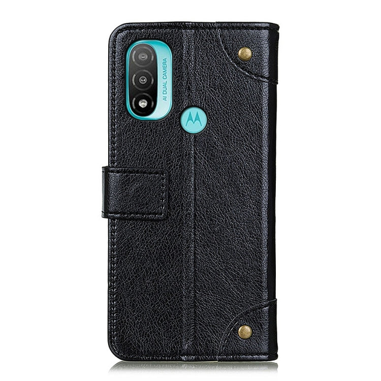 For Motorola Moto E40/E20/E30 Copper Buckle Nappa Texture Horizontal Flip Leather Case