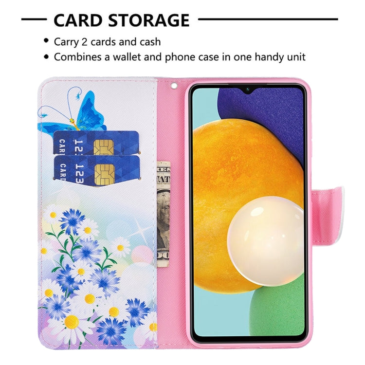For Samsung Galaxy A13 5G Colored Drawing Pattern Horizontal Flip Phone Leather Case with Holder & Card Slots & Wallet