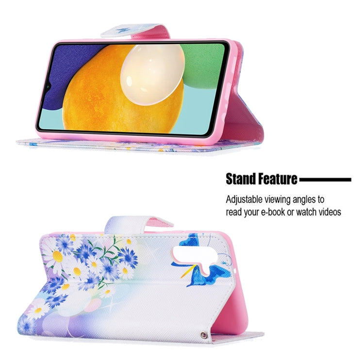 For Samsung Galaxy A13 5G Colored Drawing Pattern Horizontal Flip Phone Leather Case with Holder & Card Slots & Wallet