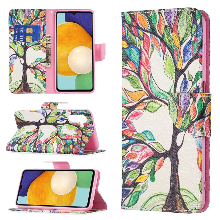 For Samsung Galaxy A13 5G Colored Drawing Pattern Horizontal Flip Phone Leather Case with Holder & Card Slots & Wallet