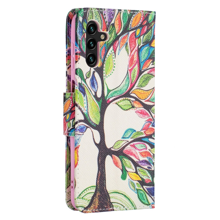 For Samsung Galaxy A13 5G Colored Drawing Pattern Horizontal Flip Phone Leather Case with Holder & Card Slots & Wallet
