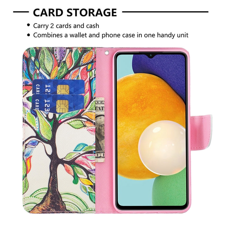 For Samsung Galaxy A13 5G Colored Drawing Pattern Horizontal Flip Phone Leather Case with Holder & Card Slots & Wallet