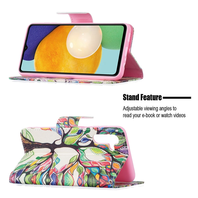 For Samsung Galaxy A13 5G Colored Drawing Pattern Horizontal Flip Phone Leather Case with Holder & Card Slots & Wallet