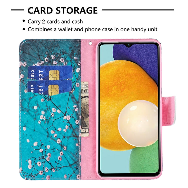 For Samsung Galaxy A13 5G Colored Drawing Pattern Horizontal Flip Phone Leather Case with Holder & Card Slots & Wallet