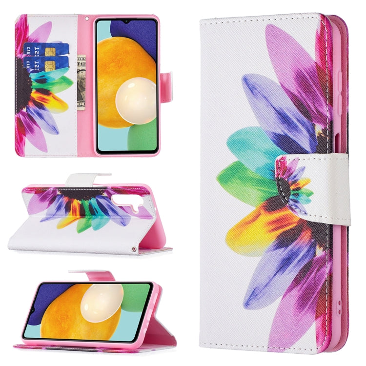 For Samsung Galaxy A13 5G Colored Drawing Pattern Horizontal Flip Phone Leather Case with Holder & Card Slots & Wallet
