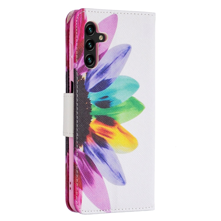 For Samsung Galaxy A13 5G Colored Drawing Pattern Horizontal Flip Phone Leather Case with Holder & Card Slots & Wallet