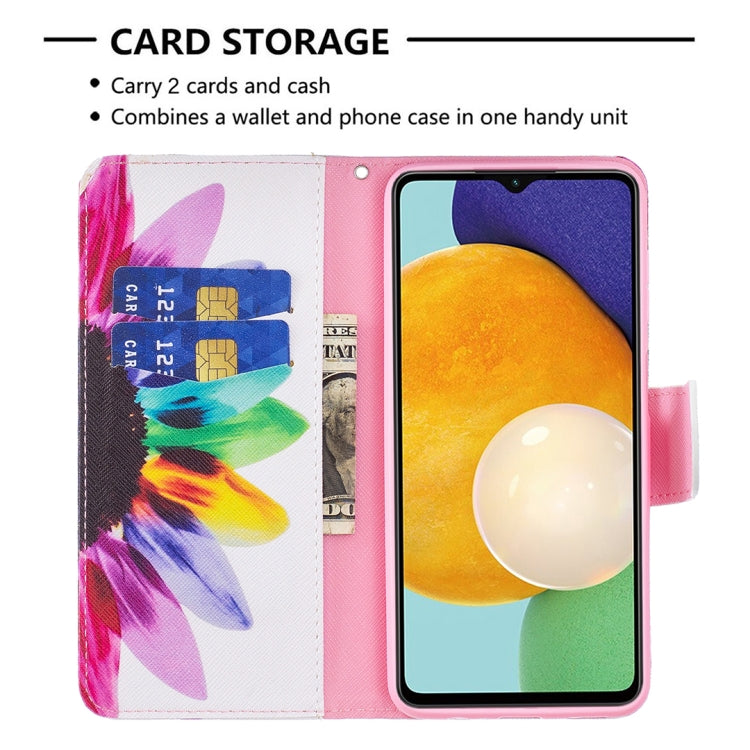 For Samsung Galaxy A13 5G Colored Drawing Pattern Horizontal Flip Phone Leather Case with Holder & Card Slots & Wallet