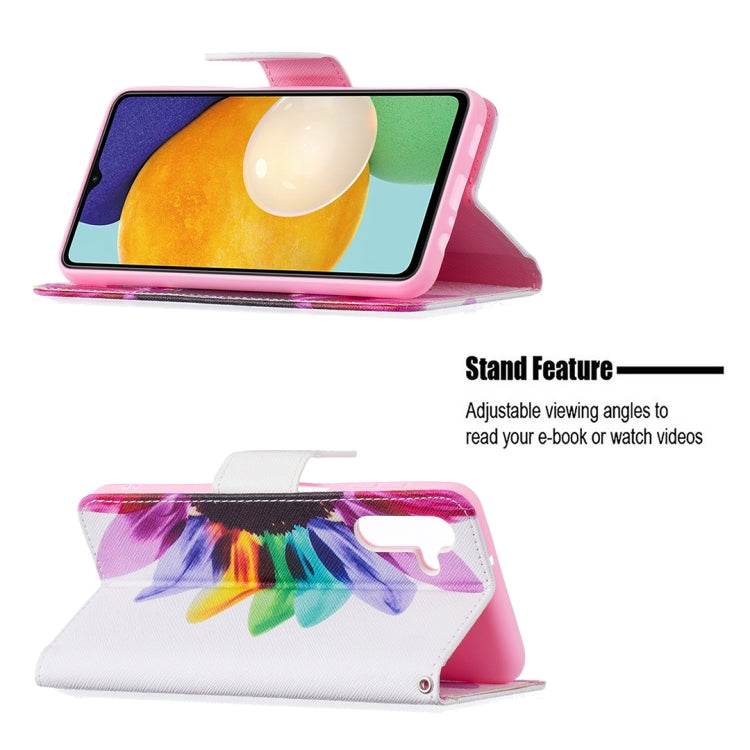 For Samsung Galaxy A13 5G Colored Drawing Pattern Horizontal Flip Phone Leather Case with Holder & Card Slots & Wallet