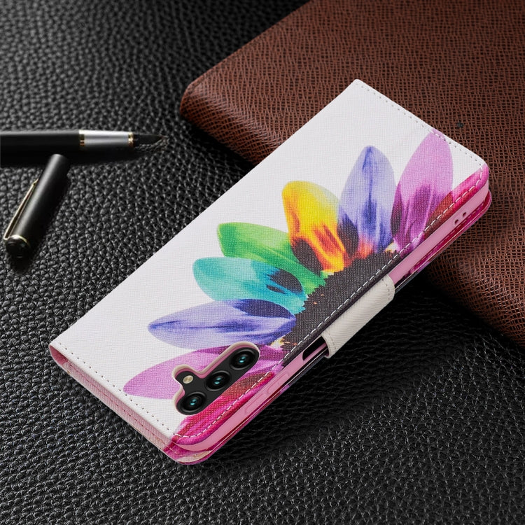 For Samsung Galaxy A13 5G Colored Drawing Pattern Horizontal Flip Phone Leather Case with Holder & Card Slots & Wallet