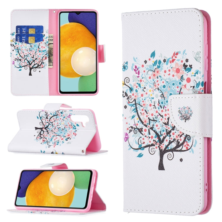 For Samsung Galaxy A13 5G Colored Drawing Pattern Horizontal Flip Phone Leather Case with Holder & Card Slots & Wallet