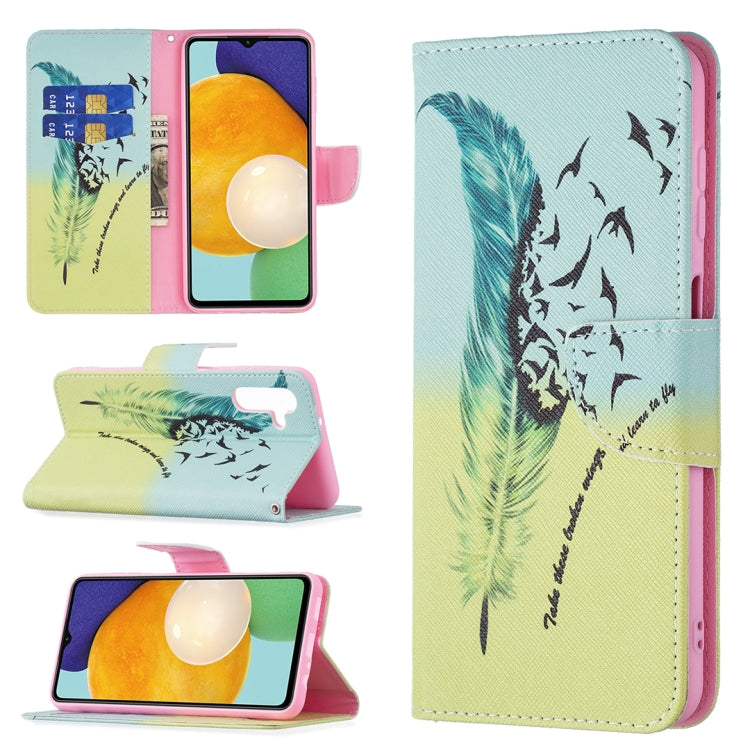 For Samsung Galaxy A13 5G Colored Drawing Pattern Horizontal Flip Phone Leather Case with Holder & Card Slots & Wallet