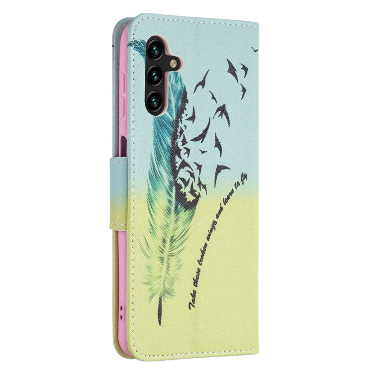 For Samsung Galaxy A13 5G Colored Drawing Pattern Horizontal Flip Phone Leather Case with Holder & Card Slots & Wallet