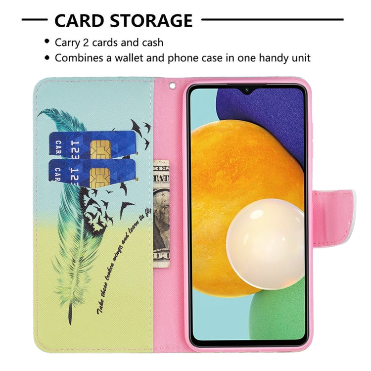For Samsung Galaxy A13 5G Colored Drawing Pattern Horizontal Flip Phone Leather Case with Holder & Card Slots & Wallet