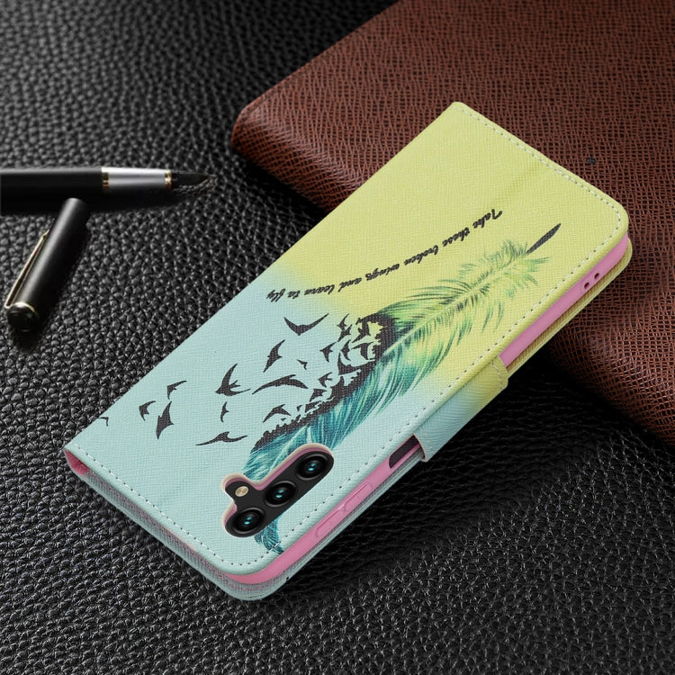 For Samsung Galaxy A13 5G Colored Drawing Pattern Horizontal Flip Phone Leather Case with Holder & Card Slots & Wallet