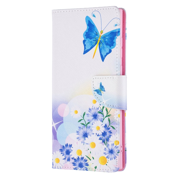For Samsung Galaxy S22 Ultra 5G Colored Drawing Pattern Horizontal Flip Phone Leather Case with Holder & Card Slots & Wallet
