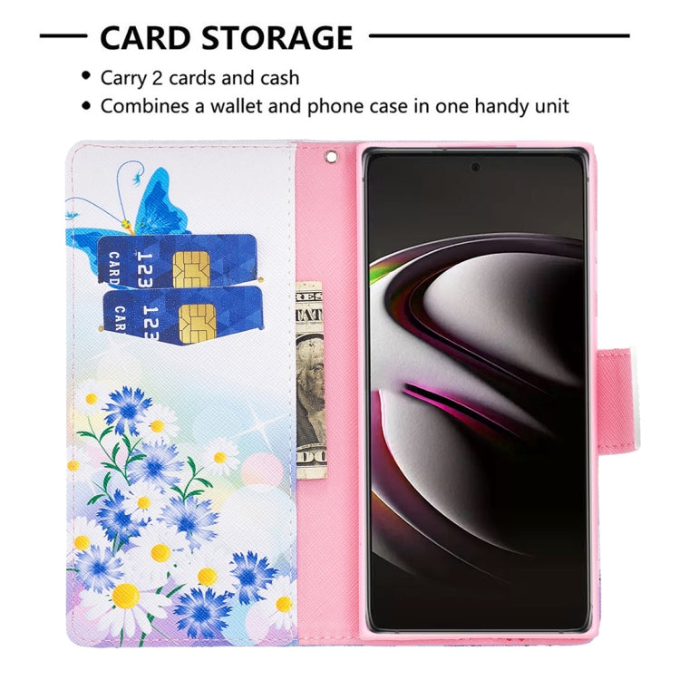 For Samsung Galaxy S22 Ultra 5G Colored Drawing Pattern Horizontal Flip Phone Leather Case with Holder & Card Slots & Wallet