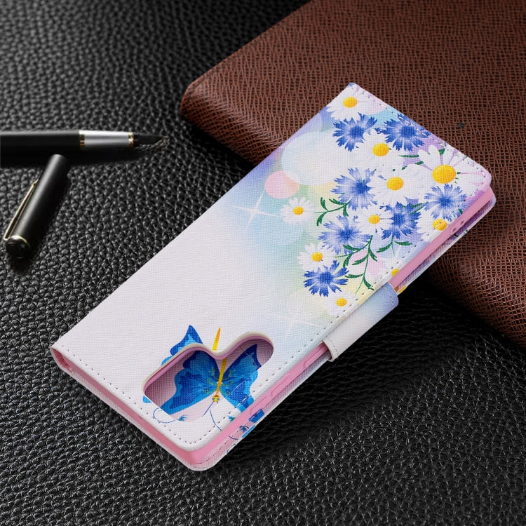 For Samsung Galaxy S22 Ultra 5G Colored Drawing Pattern Horizontal Flip Phone Leather Case with Holder & Card Slots & Wallet