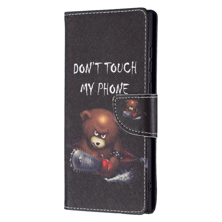 For Samsung Galaxy S22 Ultra 5G Colored Drawing Pattern Horizontal Flip Phone Leather Case with Holder & Card Slots & Wallet