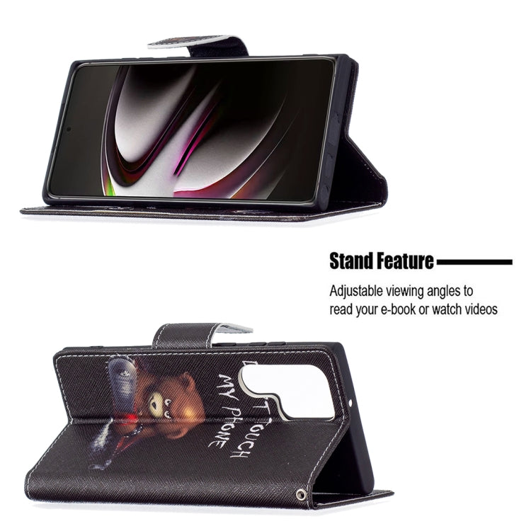 For Samsung Galaxy S22 Ultra 5G Colored Drawing Pattern Horizontal Flip Phone Leather Case with Holder & Card Slots & Wallet