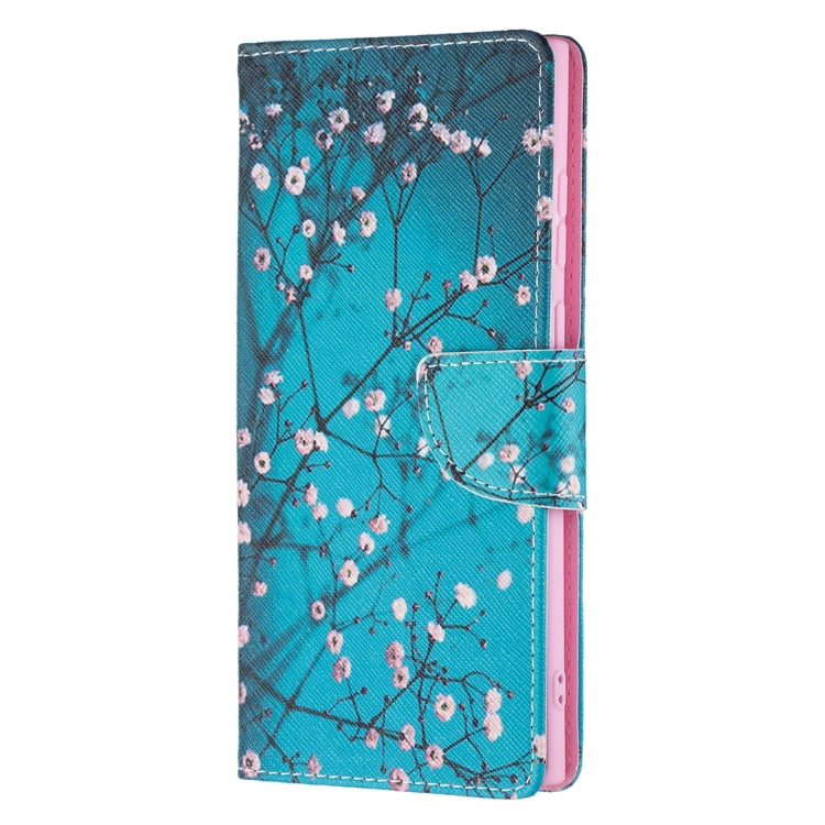 For Samsung Galaxy S22 Ultra 5G Colored Drawing Pattern Horizontal Flip Phone Leather Case with Holder & Card Slots & Wallet
