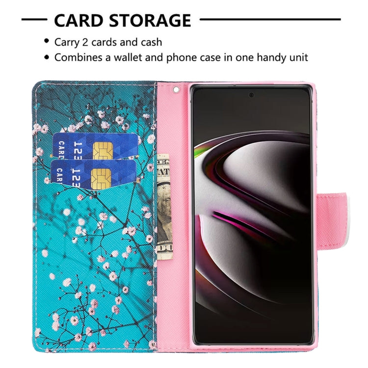 For Samsung Galaxy S22 Ultra 5G Colored Drawing Pattern Horizontal Flip Phone Leather Case with Holder & Card Slots & Wallet