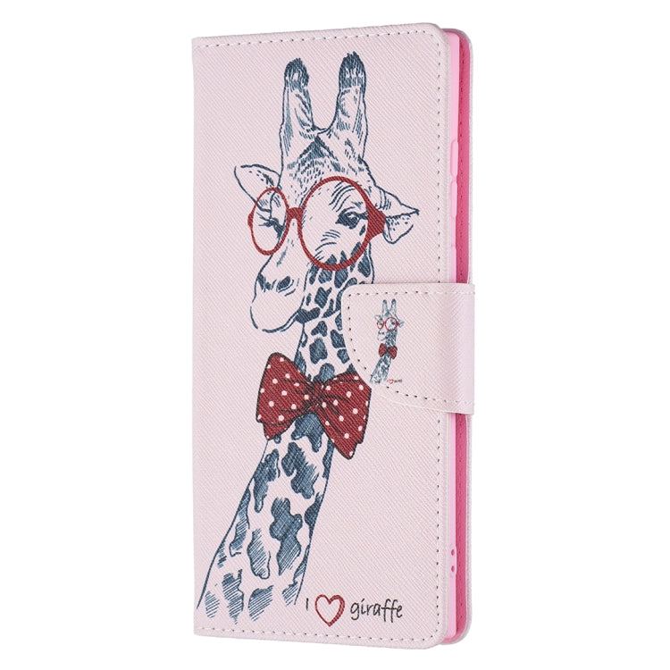 For Samsung Galaxy S22 Ultra 5G Colored Drawing Pattern Horizontal Flip Phone Leather Case with Holder & Card Slots & Wallet