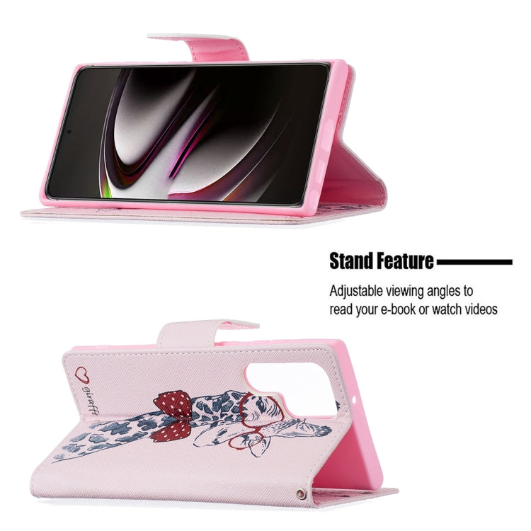 For Samsung Galaxy S22 Ultra 5G Colored Drawing Pattern Horizontal Flip Phone Leather Case with Holder & Card Slots & Wallet