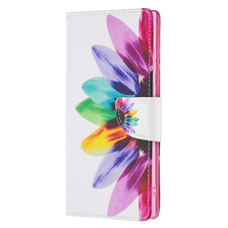 For Samsung Galaxy S22 Ultra 5G Colored Drawing Pattern Horizontal Flip Phone Leather Case with Holder & Card Slots & Wallet