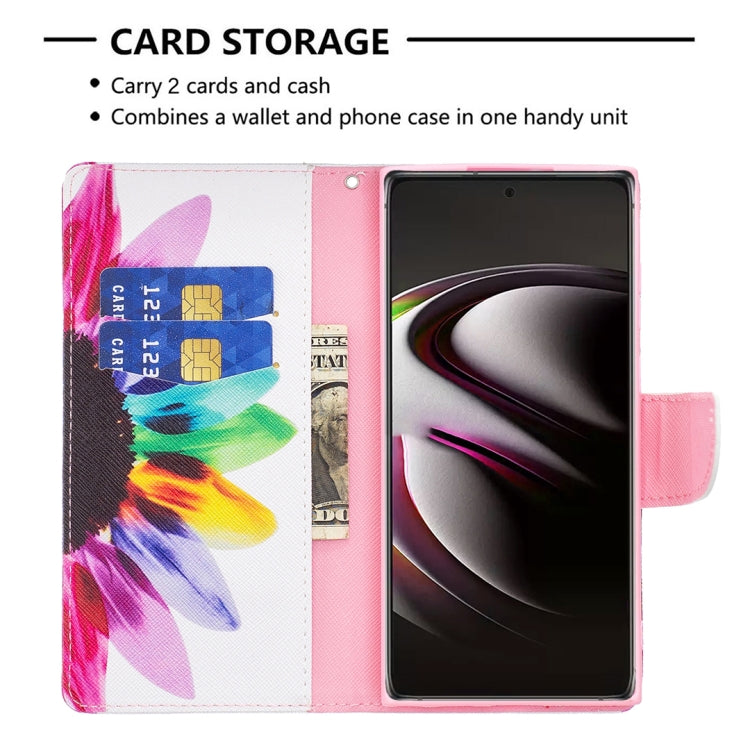 For Samsung Galaxy S22 Ultra 5G Colored Drawing Pattern Horizontal Flip Phone Leather Case with Holder & Card Slots & Wallet