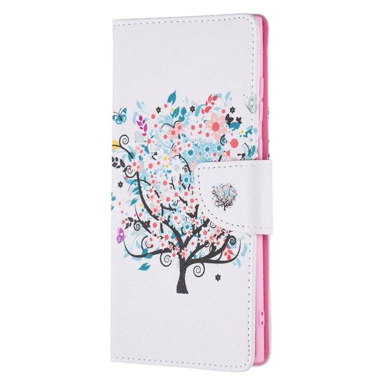 For Samsung Galaxy S22 Ultra 5G Colored Drawing Pattern Horizontal Flip Phone Leather Case with Holder & Card Slots & Wallet