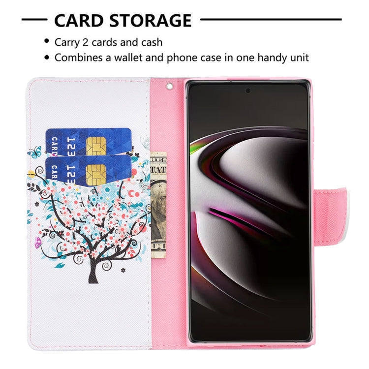 For Samsung Galaxy S22 Ultra 5G Colored Drawing Pattern Horizontal Flip Phone Leather Case with Holder & Card Slots & Wallet
