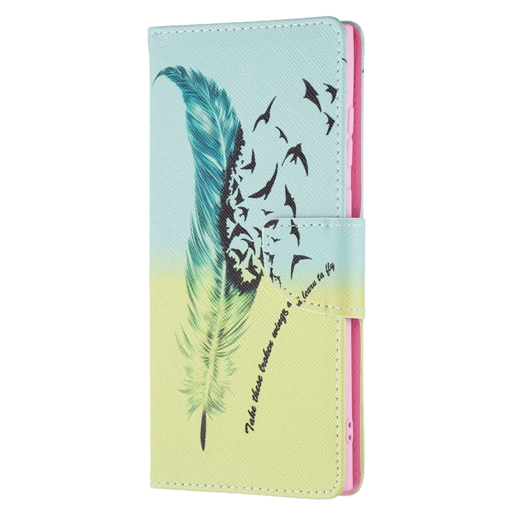 For Samsung Galaxy S22 Ultra 5G Colored Drawing Pattern Horizontal Flip Phone Leather Case with Holder & Card Slots & Wallet