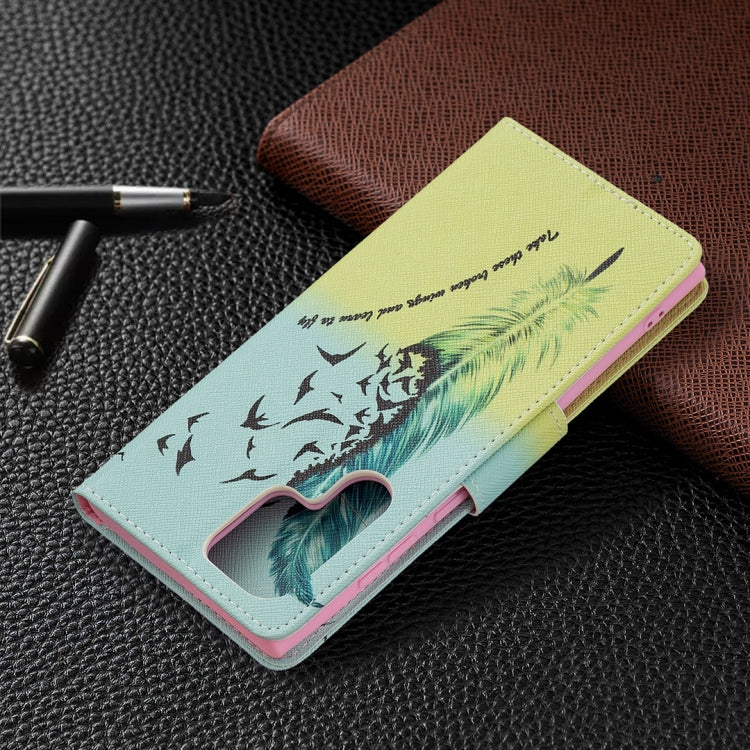 For Samsung Galaxy S22 Ultra 5G Colored Drawing Pattern Horizontal Flip Phone Leather Case with Holder & Card Slots & Wallet