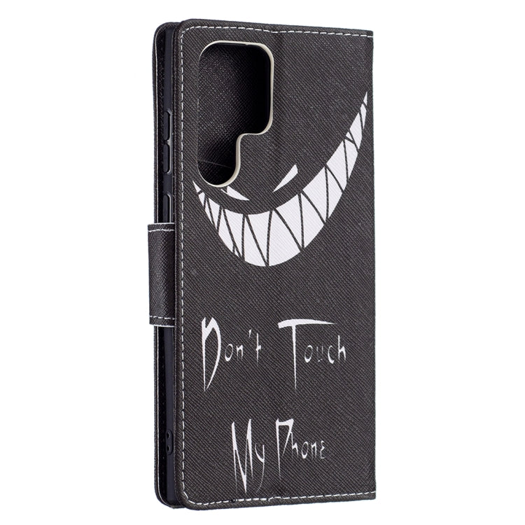 For Samsung Galaxy S22 Ultra 5G Colored Drawing Pattern Horizontal Flip Phone Leather Case with Holder & Card Slots & Wallet