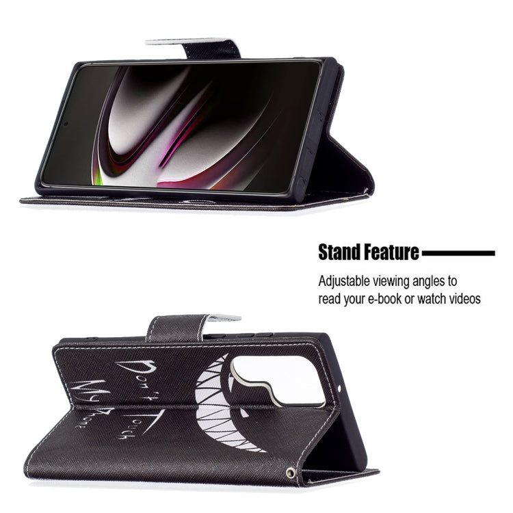 For Samsung Galaxy S22 Ultra 5G Colored Drawing Pattern Horizontal Flip Phone Leather Case with Holder & Card Slots & Wallet