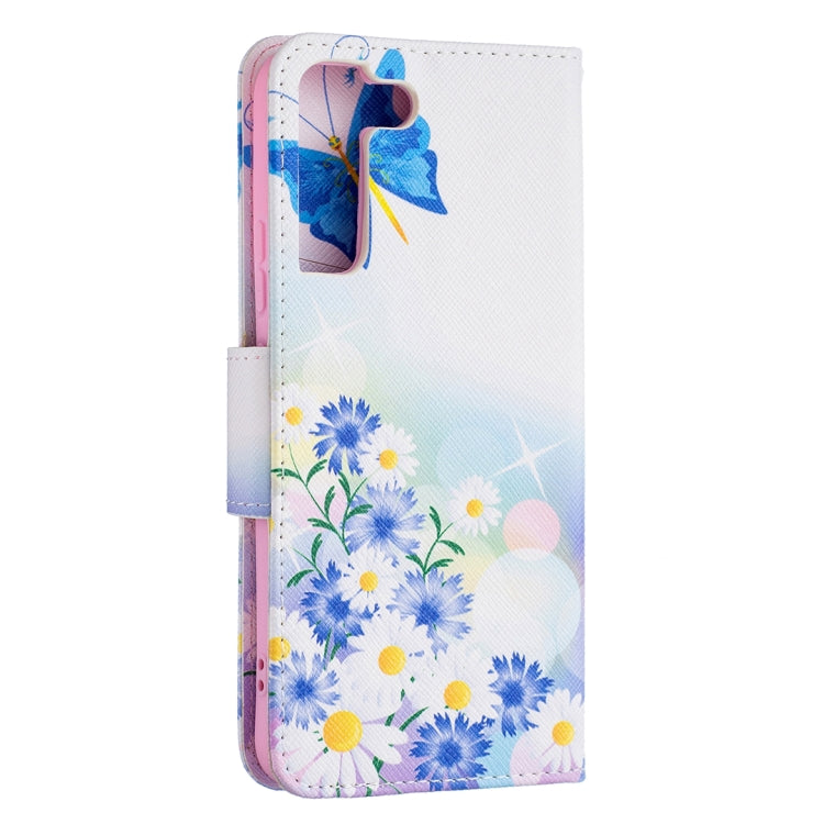 For Samsung Galaxy S22+ 5G Colored Drawing Pattern Horizontal Flip Phone Leather Case with Holder & Card Slots & Wallet