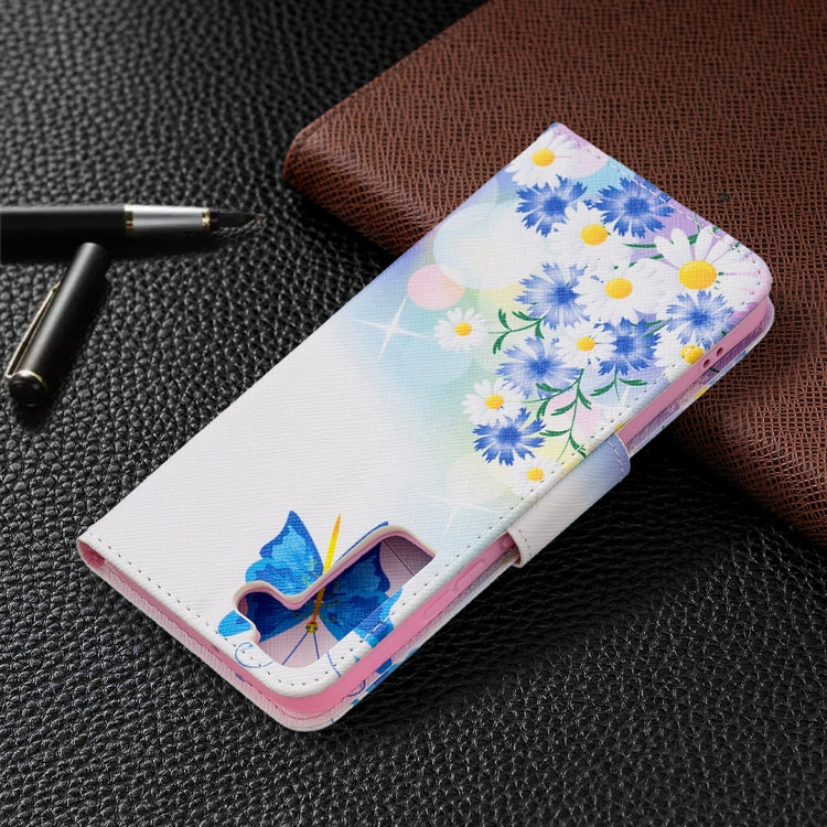 For Samsung Galaxy S22+ 5G Colored Drawing Pattern Horizontal Flip Phone Leather Case with Holder & Card Slots & Wallet