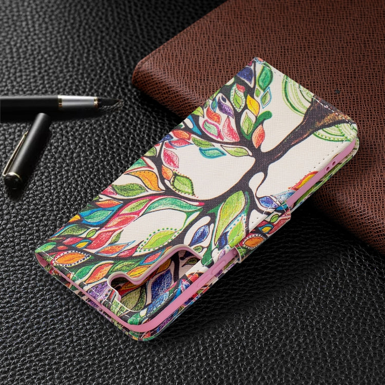 For Samsung Galaxy S22+ 5G Colored Drawing Pattern Horizontal Flip Phone Leather Case with Holder & Card Slots & Wallet