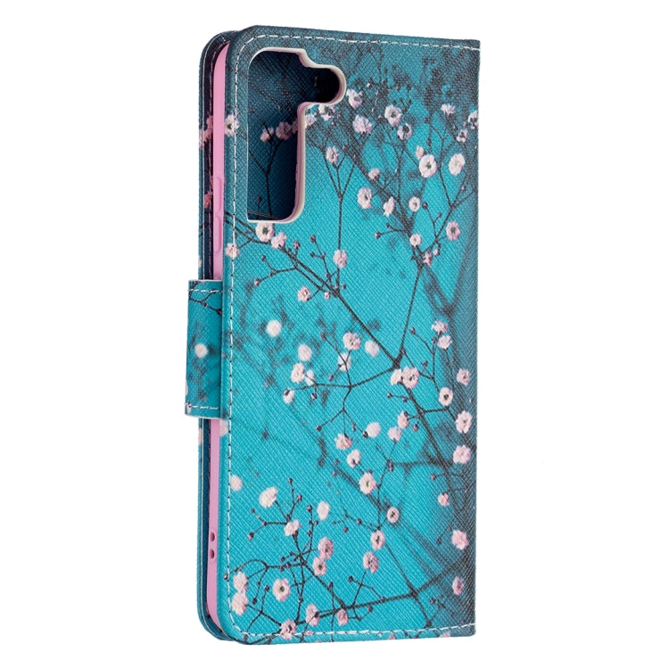 For Samsung Galaxy S22+ 5G Colored Drawing Pattern Horizontal Flip Phone Leather Case with Holder & Card Slots & Wallet