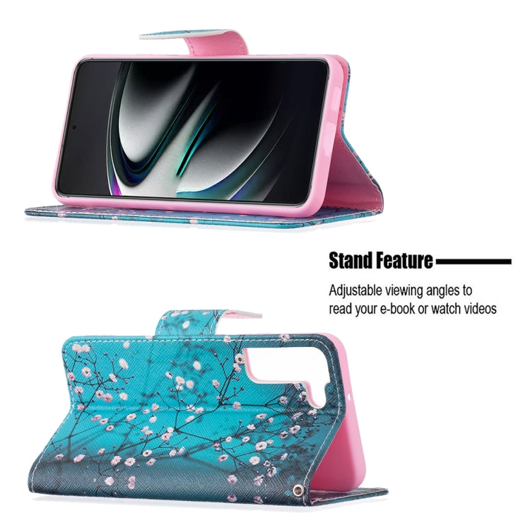 For Samsung Galaxy S22+ 5G Colored Drawing Pattern Horizontal Flip Phone Leather Case with Holder & Card Slots & Wallet